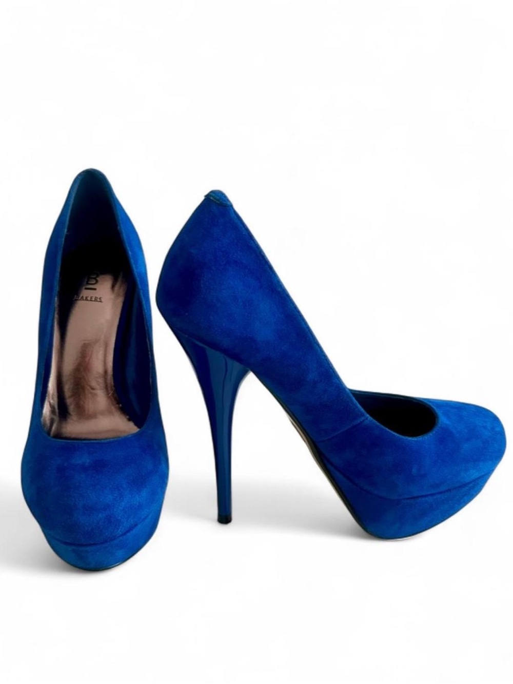 Royal Blue Suede Platform Pumps